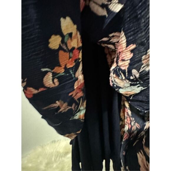 Torrid Mini Navy Blue Floral Tie Front Skater Dress Size XL - Picture 5 of 9